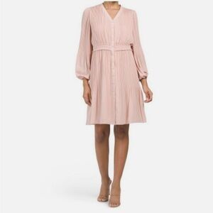 Nanette Elegant Pink Pleated Dress